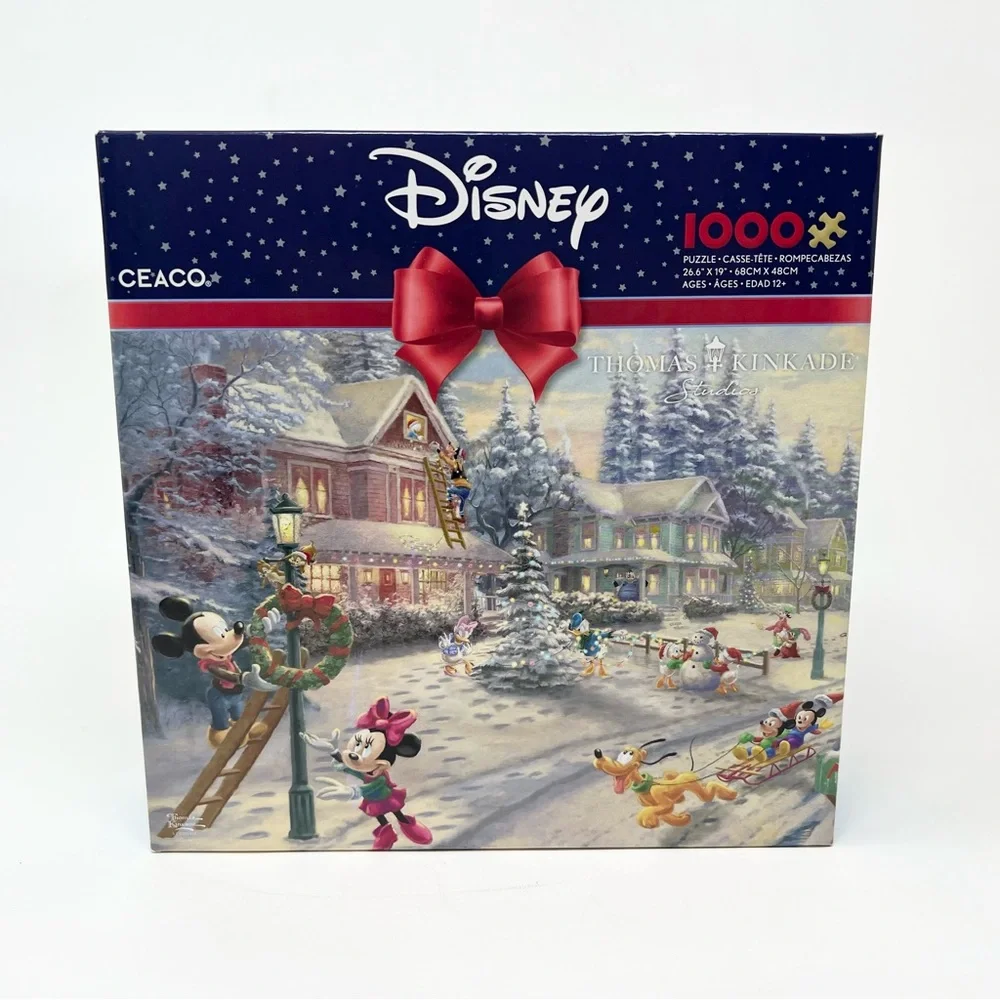 NWT Disney Thomas Kinkade Studios Mickey Mouse Holiday Puzzle 1000 Pieces